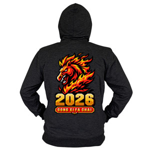 Hoodie Zipper Kaos Imlek 2026 Naga Api – Gong Xi Fa Chai Unisex