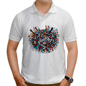 Kaos Polo Premium - Seni Graffiti Musik #004
