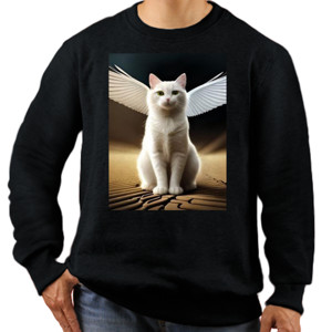 Jaket Sweater Kucing Putih Bersayap Lucu Menggemaskan Estetik