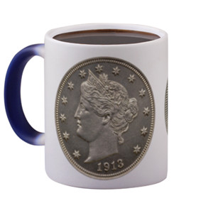 Mug Bunglon Mug Motif Uang Langka Liberty Head Nickel 1913