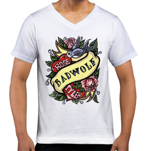 Kaos  Rose Badwolf Tatto Custom T-shirt DTG