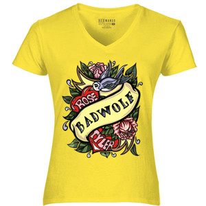 Kaos Rose Badwolf Tatto Custom T-shirt DTG