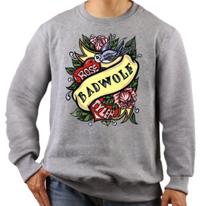Jaket Sweater Rose Badwolf Tatto Custom T-shirt DTG