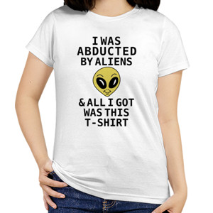Kaos Wanita Alien Abducted