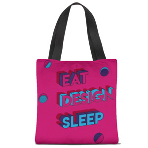 Tas Tote Fullprint Eat, Design, Sleep 