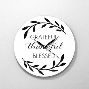 Jam Dinding Grateful Thanksful Blessed