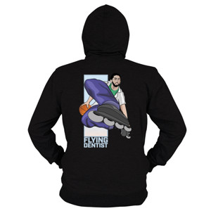 Hoodie Zipper Flying Dentist Back