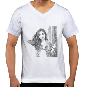 Kaos  6.front_Beauty_woman_sket_pencil_white_hery