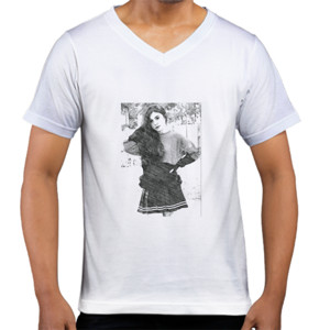 Kaos  18.front_Beauty_woman_sket_pencil_white