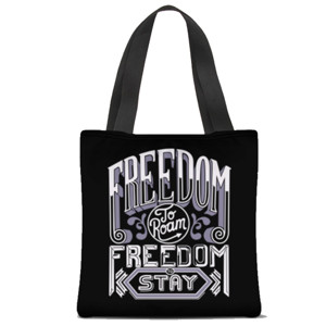 Tas Tote Fullprint Freedom To Roam Freedom To Stay