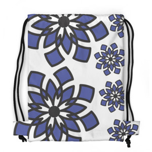 Tas Serut Fullprint Bunga Biru (Blue Flower)