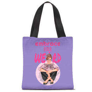Tas Tote Fullprint Embrace Your Weird, ribbon (2 sisi 2 warna)