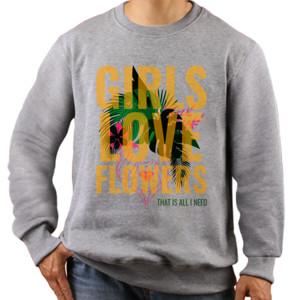 Jaket Sweater Girls Love Flowers