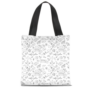 Tas Tote Fullprint Desain Doodle
