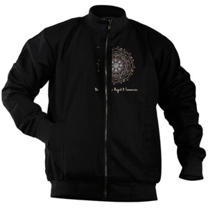 Jaket Bomber Brown Circle Pattern