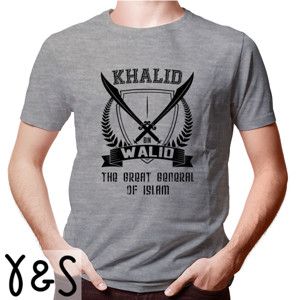 Kaos Islami Murah - Khalid bin Walid Abu-abu
