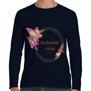 Kaos Kupu kupu, bunga dan kutipan alkitab