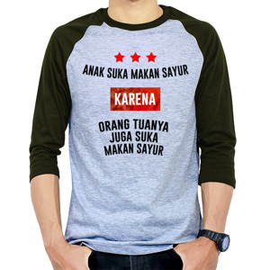 Kaos Raglan Kaos Anak Suka Makan Sayur