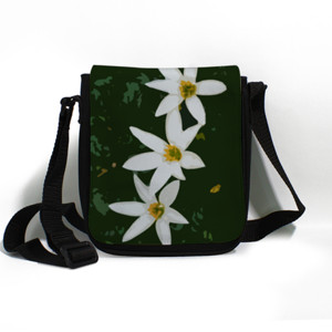 Tas Selempang tiga bunga putih