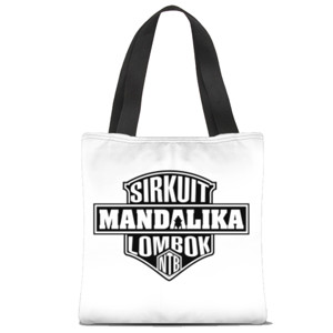 Tas Tote Fullprint Sirkuit Mandalika Lombok NTB Badge BW
