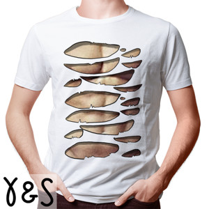 Kaos Desain sobek realistis