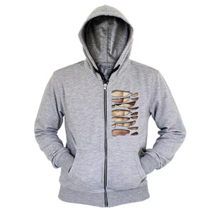Hoodie Zipper Desain sobek realistis