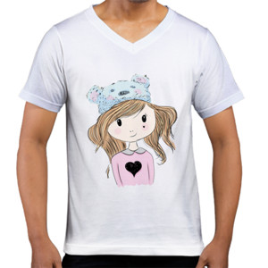 Kaos  Kaos Vneck Wanita Cute