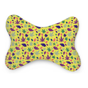 Bantal Mobil Cannabis Yellow Background Pattern Vector