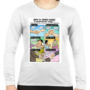 Kaos Mice cartoon: How to Shake Hands Indonesian Way