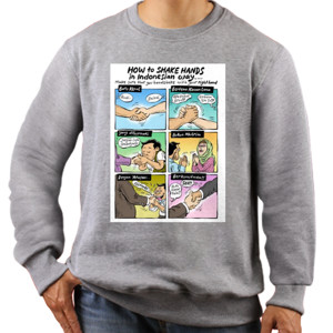 Jaket Sweater Mice cartoon: How to Shake Hands Indonesian Way