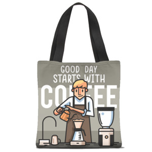Tas Tote Fullprint GOOD DAY STARTS WITH COFFEE