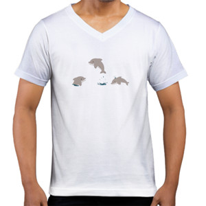 Kaos  Dolphin - V-neck Pria by Co_mbro