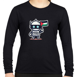 Kaos Premium - Logo Robot Free Palestine #004
