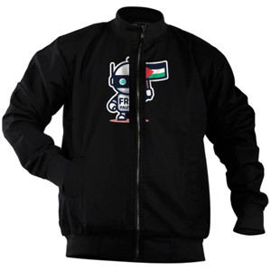 Jaket Bomber Premium - Logo Robot Free Palestine #004