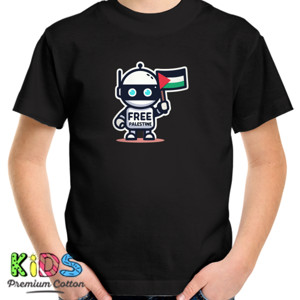 Kaos Premium - Logo Robot Free Palestine #004