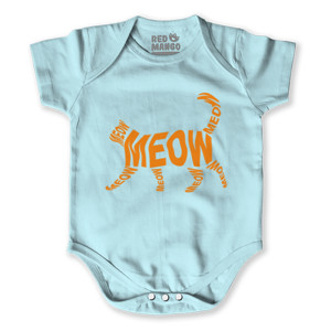 Baby Jumper Meow Cat Orange Tipografi (Typography)