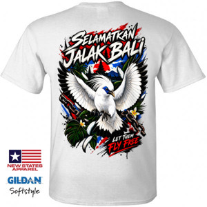 Kaos JALAK BALI LET THEM FLY FREE