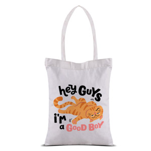 Tas Tote Tote Bag Kanvas Kucing Hey Guys Good Boy