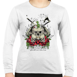Kaos Skull And Flowers