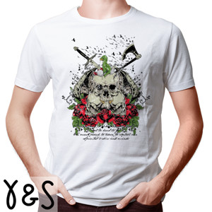 Kaos Skull And Flowers