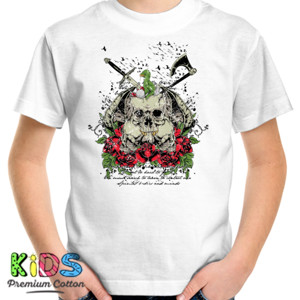Kaos Skull And Flowers