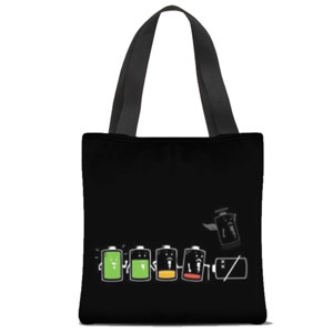 Tas Tote Fullprint Baterai mau habis