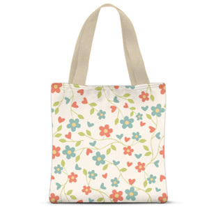 Tas Tote Fullprint Abstrak Bunga