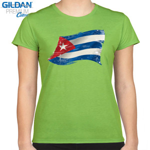 Kaos Cuba Grunge Flags