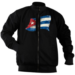 Jaket Bomber Cuba Grunge Flags