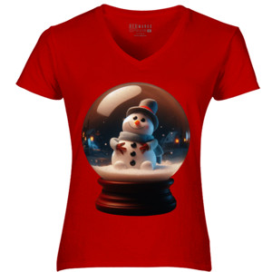 Kaos cute snowman inside a sphere glass for christmas