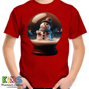 Kaos cute snowman inside a sphere glass for christmas