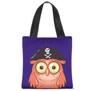 Tas Tote Fullprint Bajak laut burung hantu