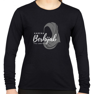 Kaos berhijab itu cantik (baju gelap)