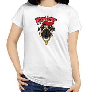 Kaos Pug Hip Hop Kaos Wanita